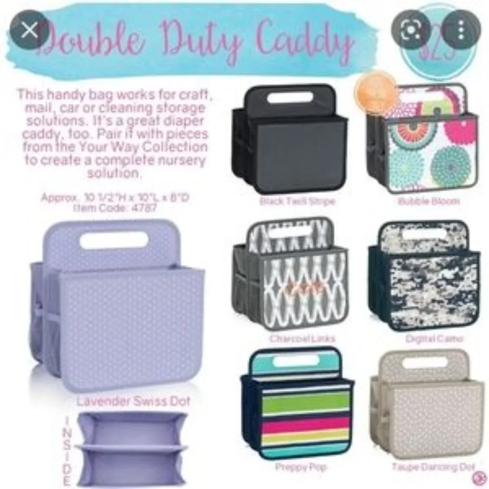 Thirty-one Double Duty Caddy Like New Charcoal Crosshatch